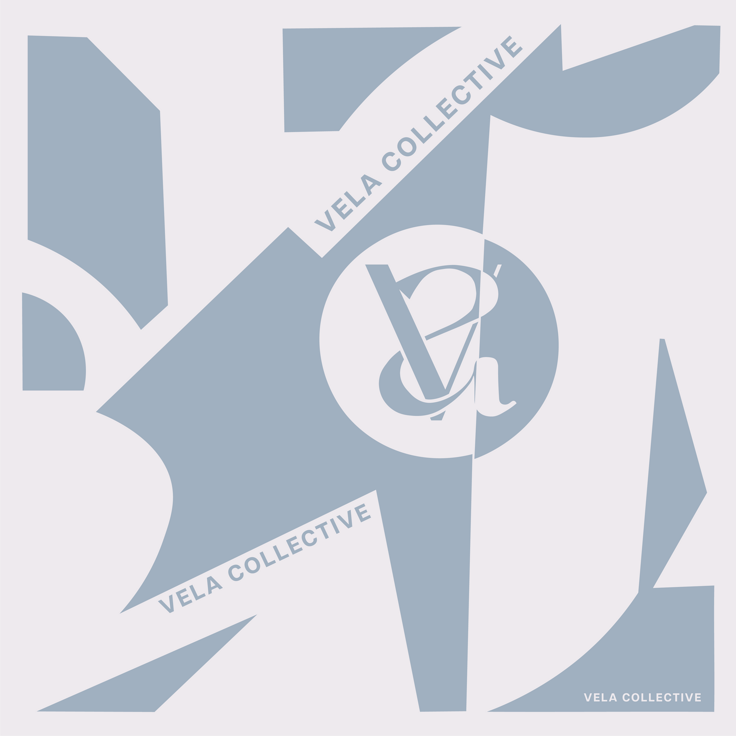 Vela Logo Style Scarf - Pale Blue & White