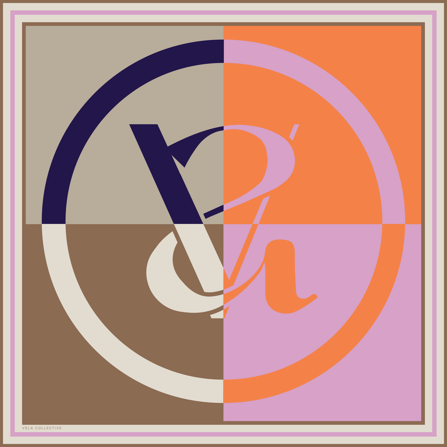COLOUR BLOCK - LILAC & TAN