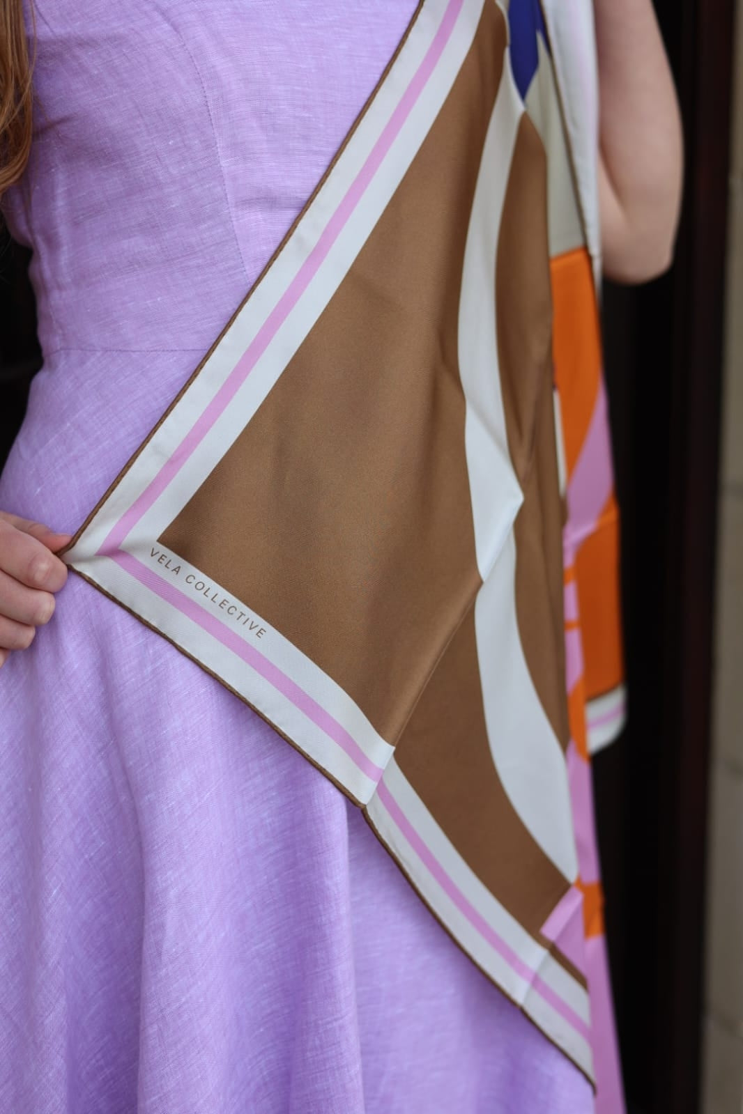 COLOUR BLOCK - LILAC & TAN