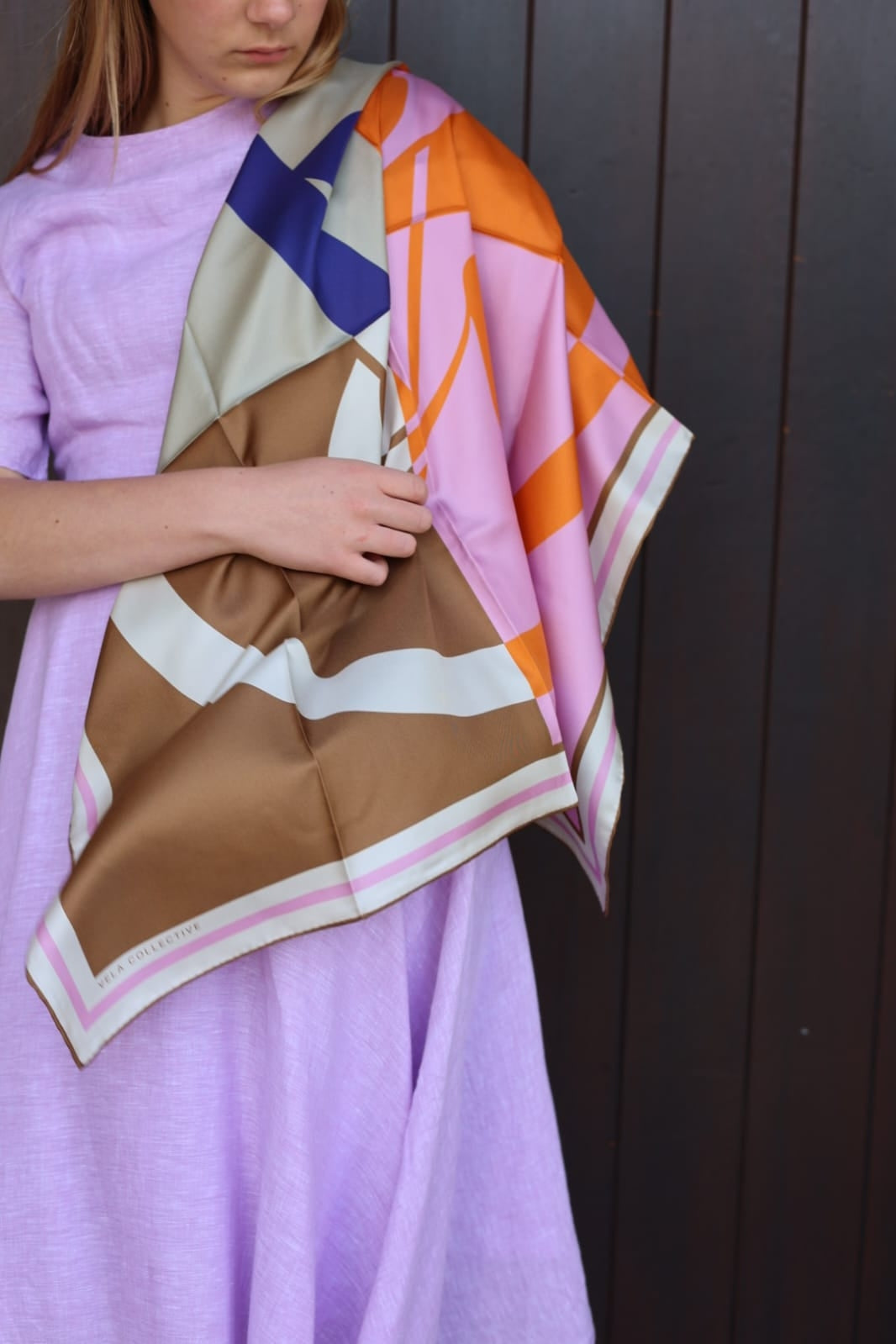 COLOUR BLOCK - LILAC & TAN