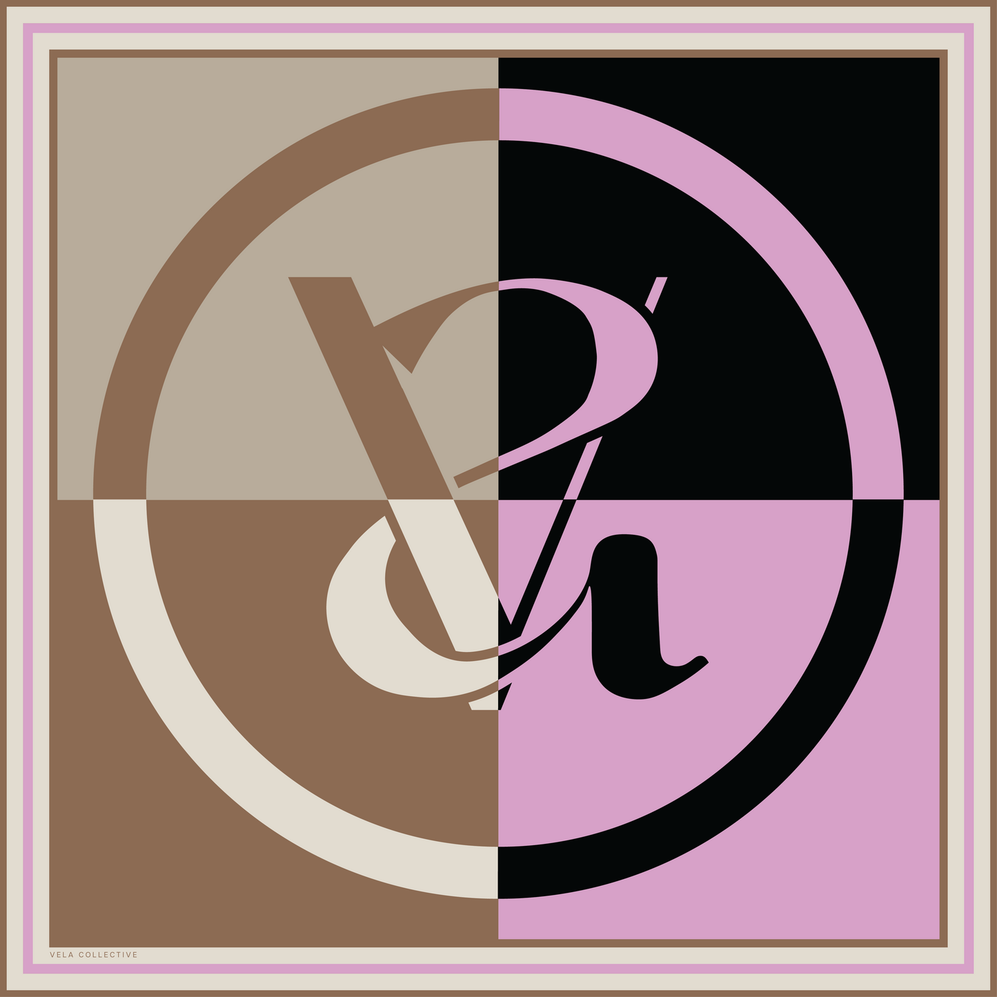 COLOUR BLOCK - LILAC, TAN & BLACK